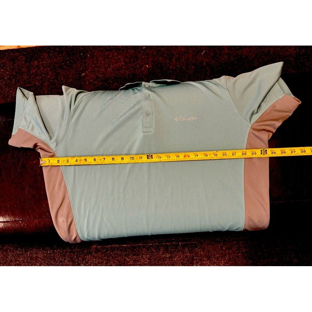 Columbia Short Sleeve Polo Men's Sz L Omni- Shade Gray & Green - Picture 7 of 7